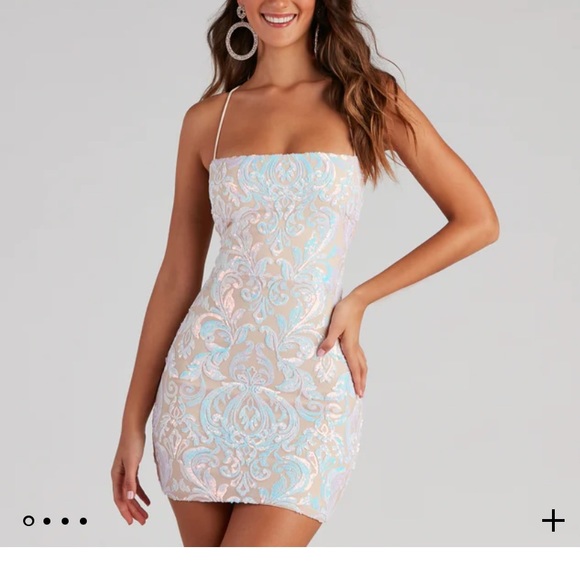 Windsor size small sequin dress in natural - Picture 1 of 1
